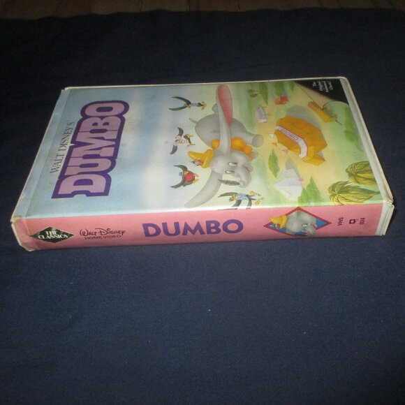 Dumbo VHS Walt Disney, Black Diamond Pink Spine, Original Vintage Clamshell Case - Picture 2 of 6